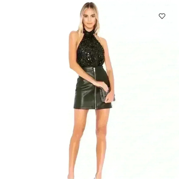 NBD Dresses & Skirts - Revolve NBD Faux Leather Zip-Up Mini Skirt